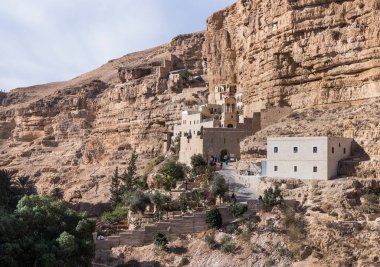 Wadi Kelt Mitzpe Yeriho İsrail yakınındaki St George Hosevit (Mar Jarvis) Manastırı
