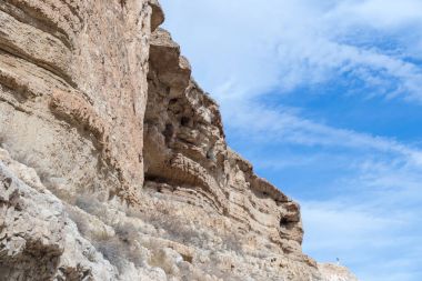 Wadi Kelt yakınındaki Mitzpe Yeriho İsrail'de St. George Hosevit (Mar Jarvis) manastırdaki Shinsen, mağaralar