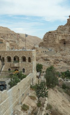 Wadi Kelt Mitzpe Yeriho İsrail yakınındaki St George Hosevit (Mar Jarvis) Manastırı parçası
