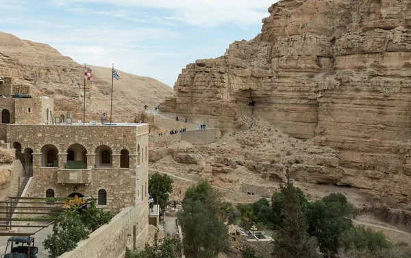 Fragment of the monastery of St. George Hosevit (Mar Jaris) in Wadi Kelt near Mitzpe Yeriho in Israel — Stock Photo, Image