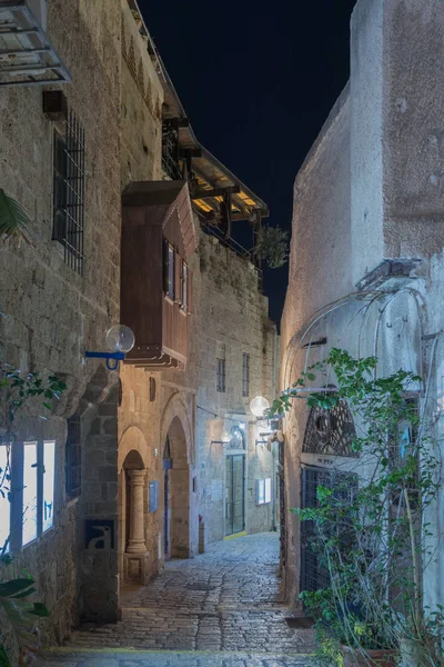 İbranice - Burcu balık eski şehir Yafo içinde Tel Aviv-Yafa İsrail'in Lane sokakta adını taşıyan bir işaret