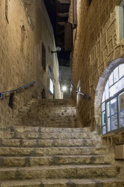 Lane zodyak işaretleri gece eski şehir Yafo içinde Tel Aviv-Yafa İsrail tarih