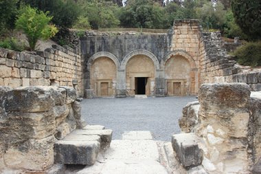 Beit Shearim Milli Parkı Kiriyat Tivon şehrin İsrail Necropolis'e girişine