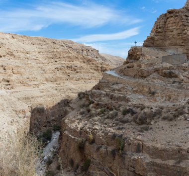 Sınır çapraz Manastırı manastırın Mitzpe Yeriho İsrail yakın yol üzerinde St. George Hosevit (Mar Jarvis) duruyor ait