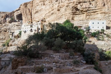 Wadi Kelt Mitzpe Yeriho İsrail yakınındaki St George Hosevit (Mar Jarvis) Manastırı