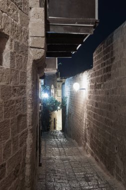 Lane zodyak işaretleri gece eski şehir Yafo içinde Tel Aviv-Yafa İsrail tarih