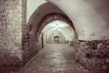 Kudüs, İsrail'in eski şehirde gece sessiz sokak