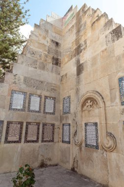 Prayer Our Father in different languages on the walls of the courtyard of the Monastery Carmel Pater Noster located on Mount Eleon - Mount of Olives in East Jerusalem in Israel