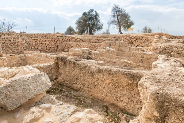 位于以色列耶路撒冷附近乔伊山上先知撒母耳坟墓遗址上的十字军要塞考古挖掘 — 图库照片