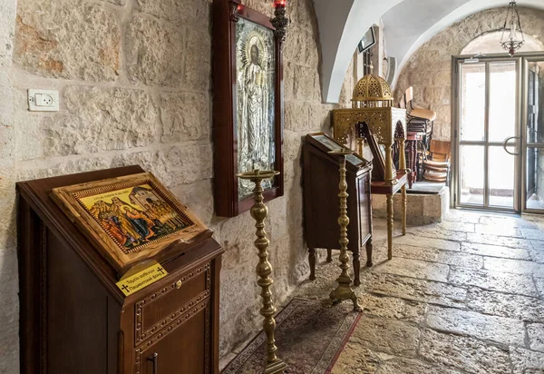 El interior de la iglesia de San Nicolás en Bay Jala - un suburbio de Belén en Palestina — Foto de Stock