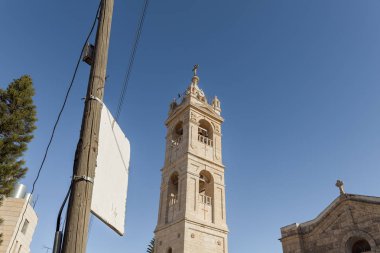 Jala Körfezi 'ndeki St. Nicholas kilise çan kulesi. Filistin' in Beytüllahim banliyösü.