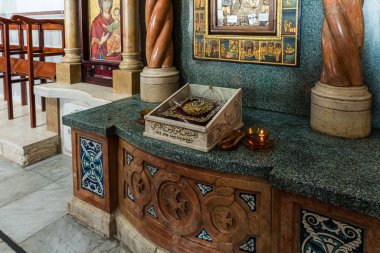 Bayt Jala 'daki Aziz Niklas kilise zindanının içi - Beytüllahim' in bir banliyösü.