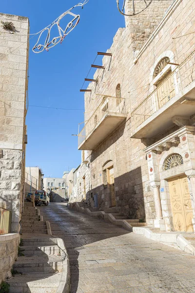 Calle tranquila en Bayt Jala, un suburbio de Belén. en Palestina — Foto de Stock