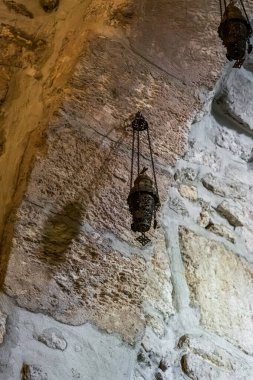Aziz George Victorious adına yeraltı kilisesinin içinde Yunan Manastırı 'ndaki bir mağarada - Filistin, Bayt Sahour' daki Çoban Tarlası