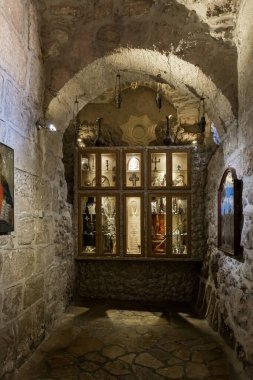 Aziz George Victorious adına yeraltı kilisesinin içinde Yunan Manastırı 'ndaki bir mağarada - Filistin, Bayt Sahour' daki Çoban Tarlası