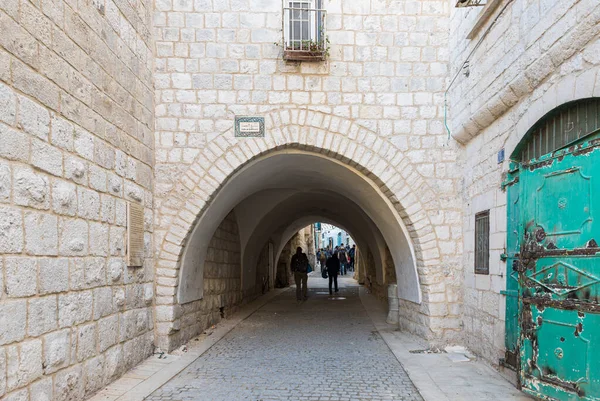 El túnel debajo de las casas en Star Street en Belén en Palestina — Foto de Stock