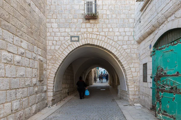 El túnel debajo de las casas en Star Street en Belén en Palestina —  Fotos de Stock