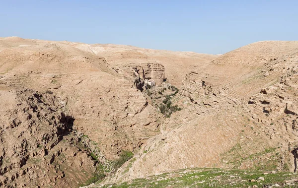 Aziz George Hosevit manastırı - Mar Jaris - İsrail 'de Yeriho yakınlarında duruyordu. — Stok fotoğraf