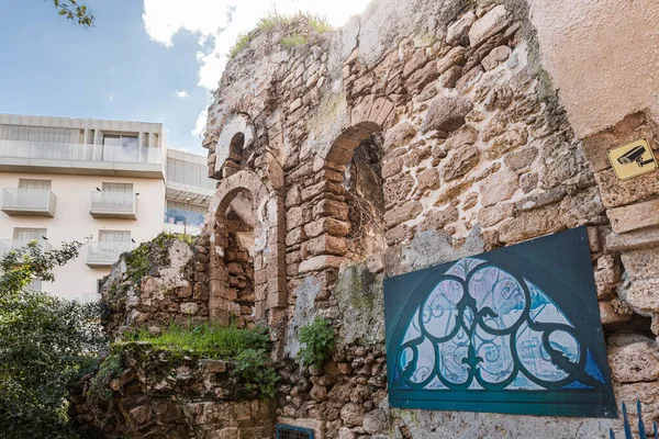 Tel Aviv Yafo Israel February 2020 Remains Walls Old House — 스톡 사진