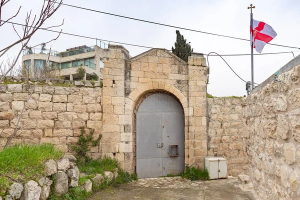 Jerusalén Israel Febrero 2020 Puerta Cerrada Iglesia Ortodoxa Griega Abandonada — Foto de Stock