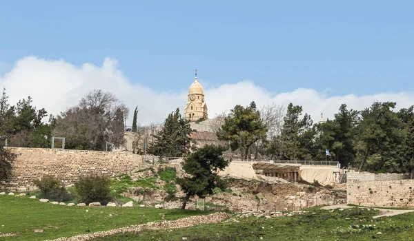 Jeruzsálem Izrael 2020 Február Kilátás Jeruzsálem Óvárosára Dávid Király Sírjára — Stock Fotó