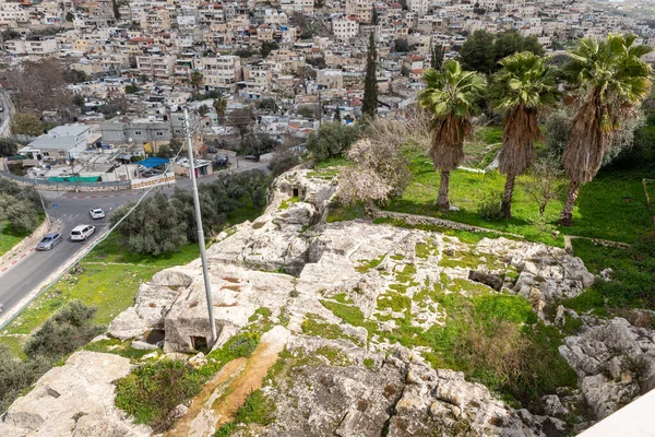 Kudüs Srail Şubat 2020 Yakındaki Bir Arap Bölgesi Olan Kudüs — Stok fotoğraf