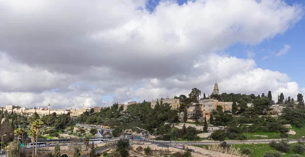 Jerusalén Israel Febrero 2020 Ciudad Adyacente Los Muros Ciudad Vieja — Foto de Stock