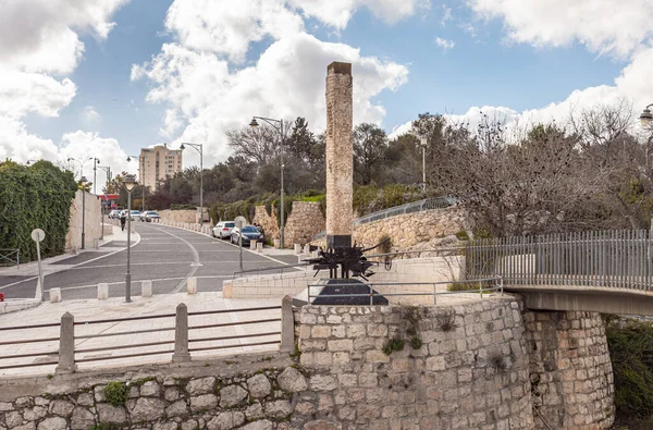 Jerozolima Izrael Lutego 2020 Brett Zbudował Most Jerozolimie Izraelu — Zdjęcie stockowe