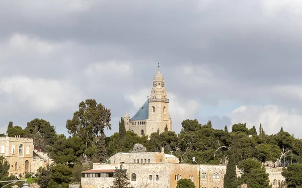 Jerusalem Israel Februar 2020 Blick Auf Die Altstadt Und Entschlafungsabtei — Stockfoto