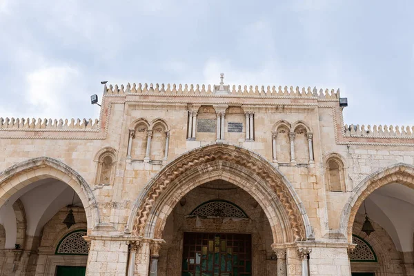 Jerusalén Israel Marzo 2020 Parte Fachada Mezquita Aqsa Monte Del — Foto de Stock