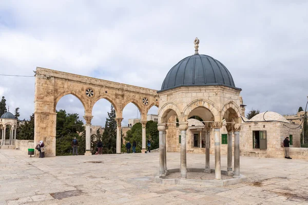 Jerusalén Israel Marzo 2020 Cúpula Los Espíritus Cerca Cúpula Roca — Foto de Stock