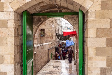 Kudüs, İsrail, 3 Mart 2020: İsrail 'in Kudüs kentindeki Kudüs Tapınağı' ndaki Kubbe 'nin yakınındaki Arınma Kapıları veya Bath Gates veya Bab el Matara