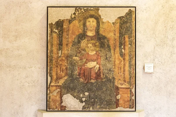 Verona Italia September 2015 Fragment Madonna Child Entroned Dicat Dinding — Stok Foto