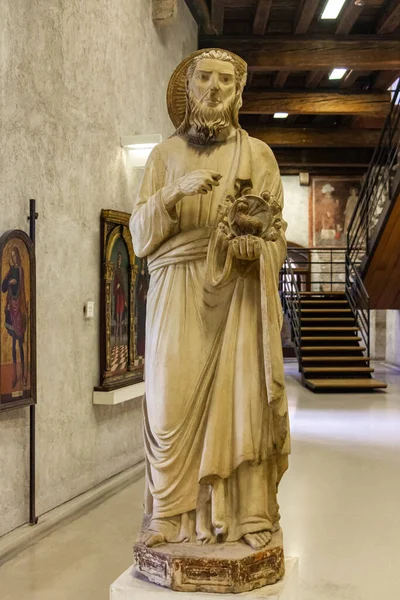 Verona Italia September 2015 Patung Batu Santo Pameran Museum Castelvecchio — Stok Foto