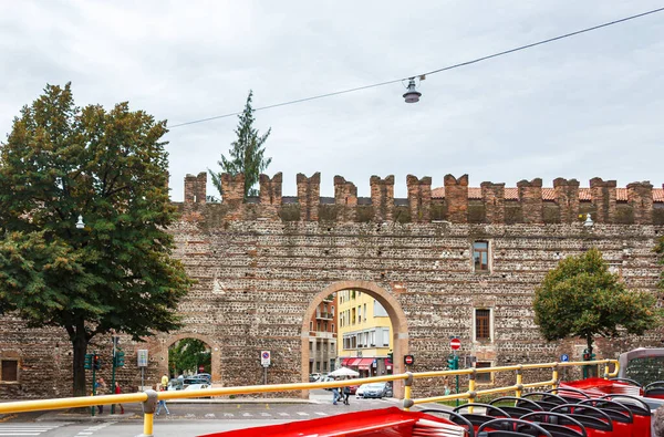 Verona Settembre 2015 Vista Dal Tetto Bus Turistico Due Piani — Foto Stock