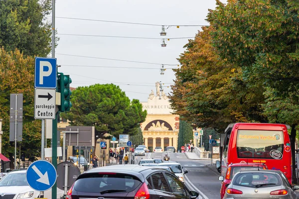 Verona Italië September 2015 Avondzicht Het Historische Deel Van Het — Stockfoto