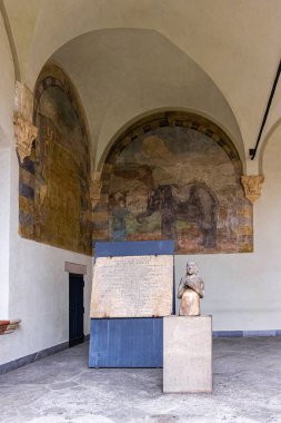 Milan, İtalya, 29 Eylül 2015: Sforzesco Kalesi müzesindeki sergi - Castello Sforzesco, İtalya