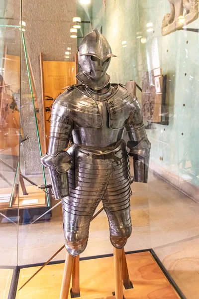 Milão Itália Setembro 2015 Armadura Metal Medieval Para Cavaleiro Uma — Fotografia de Stock