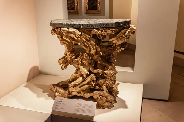 Milan Italy September 2015 17Th Century Decorative Console Table Exhibit — Stock Photo, Image