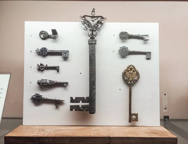 Milan Talya Eylül 2015 Dekoratif Olarak Yerleştirilmiş Metal Anahtarlar Sforzesco — Stok fotoğraf