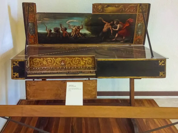 Milão Itália Setembro 2015 Instrumento Musical Medieval Século Xvii Clavecina — Fotografia de Stock