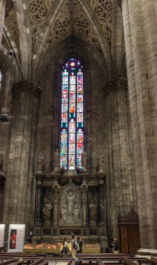 Milan, İtalya, 29 Eylül 2015: Milano Katedrali - Duomo di Milano, İtalya