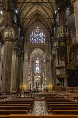 Milan, İtalya, 29 Eylül 2015: Milano Katedrali - Duomo di Milano, İtalya