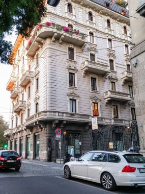 Milan, İtalya, 29 Eylül 2015: Milano 'nun eski kısmının mimarisi, İtalya