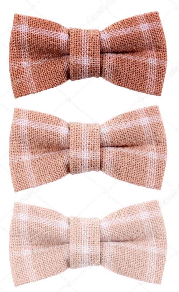 Beige plaid bow ties