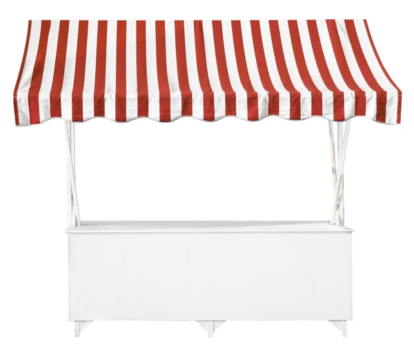 Market Stand Red Striped Awning — Stock Photo, Image