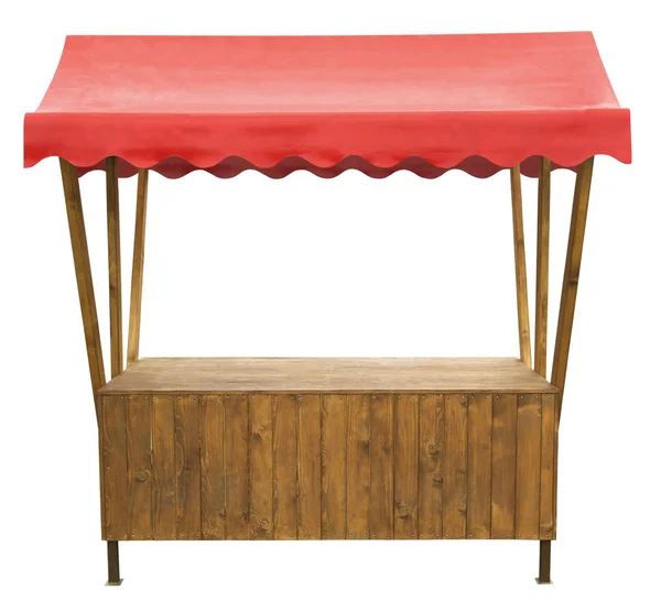Wooden Stand Red Awning — Stock Photo, Image