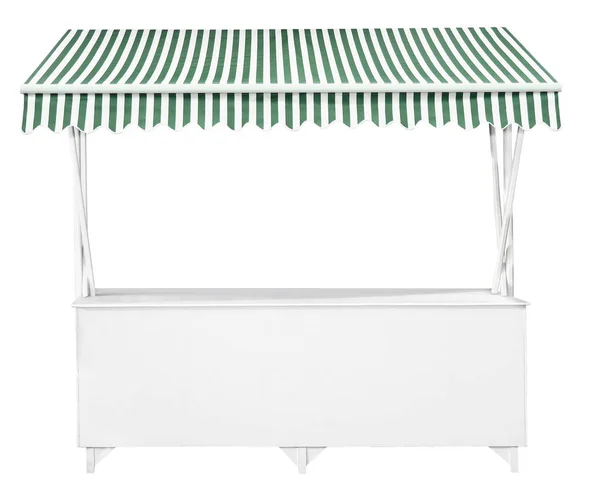 White Market Stand Striped Tent — Stock Photo, Image