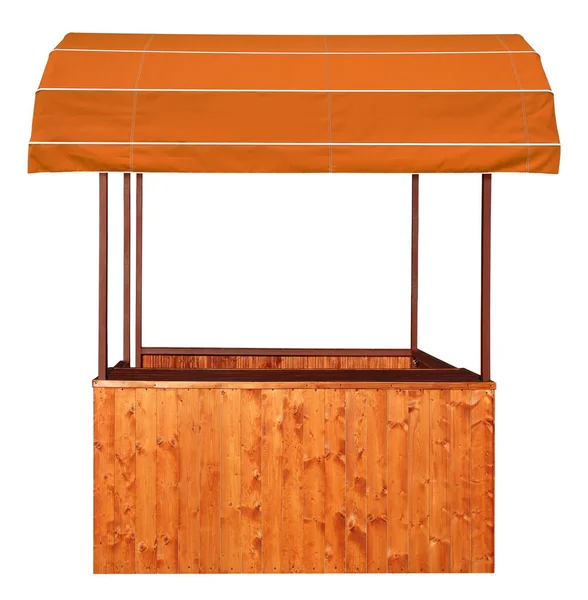Wooden Market Stand Orange Tent — Stock Photo, Image