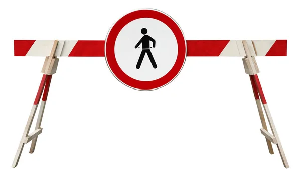 Смугастий Дорожній Знак Пішохідний Знак — стокове фото